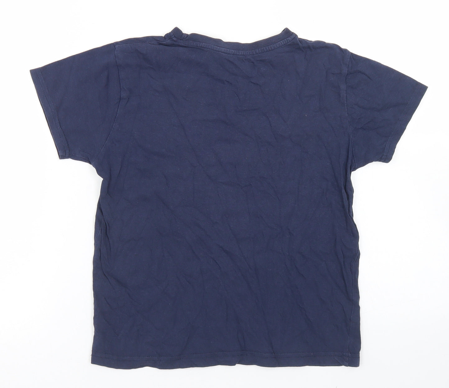 Primark Boys Blue  Cotton Basic T-Shirt Size 8-9 Years Crew Neck  - Game Over