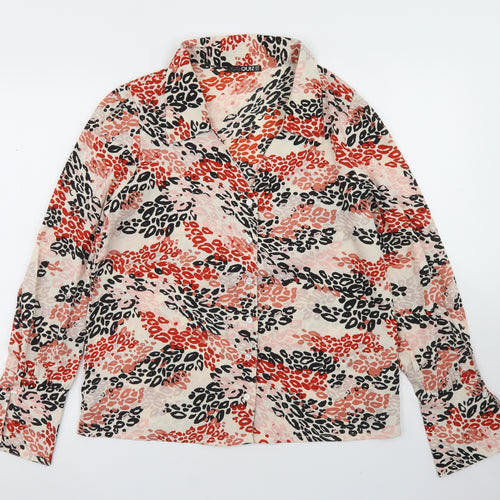 Quiz Womens Multicoloured Animal Print Polyester Basic Blouse Size 12 Collared