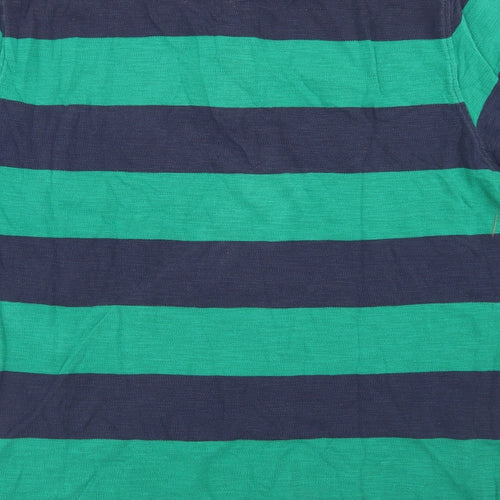 Blue Harbour Mens Blue Striped Cotton  Polo Size XL Collared Button