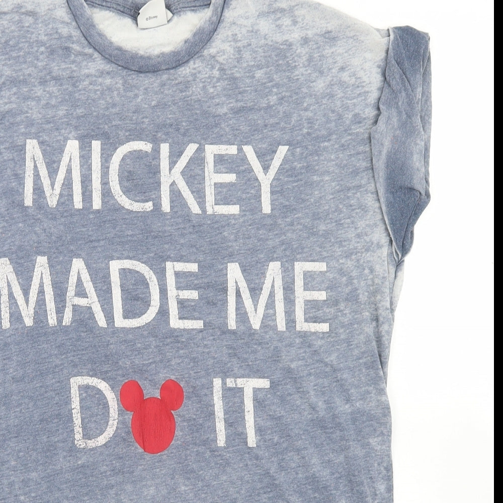 Atmosphere Womens Blue  Polyester Basic T-Shirt Size 10 Crew Neck - Mickey Mouse