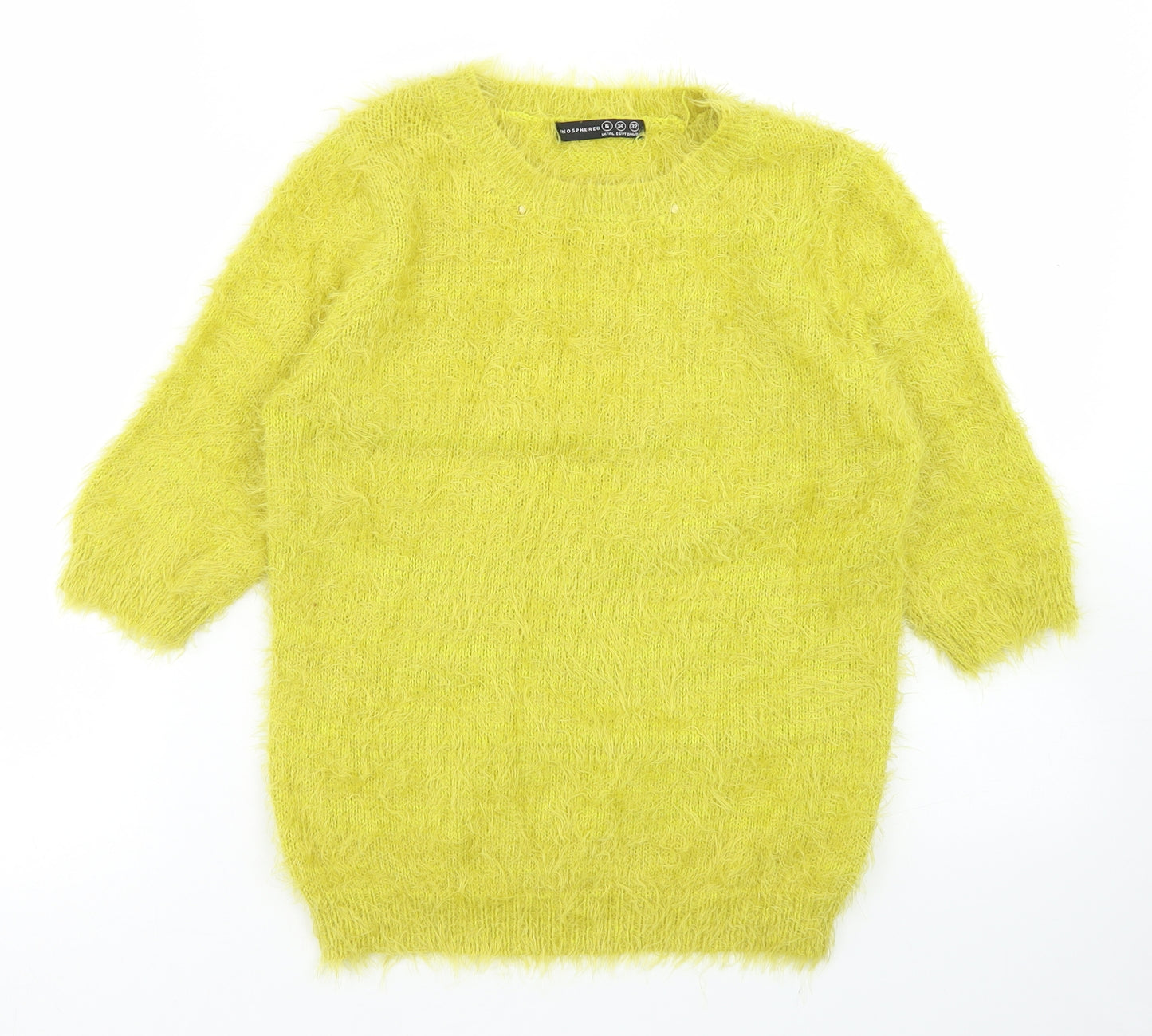 Atmosphere Womens Green Crew Neck  Nylon Pullover Jumper Size 6