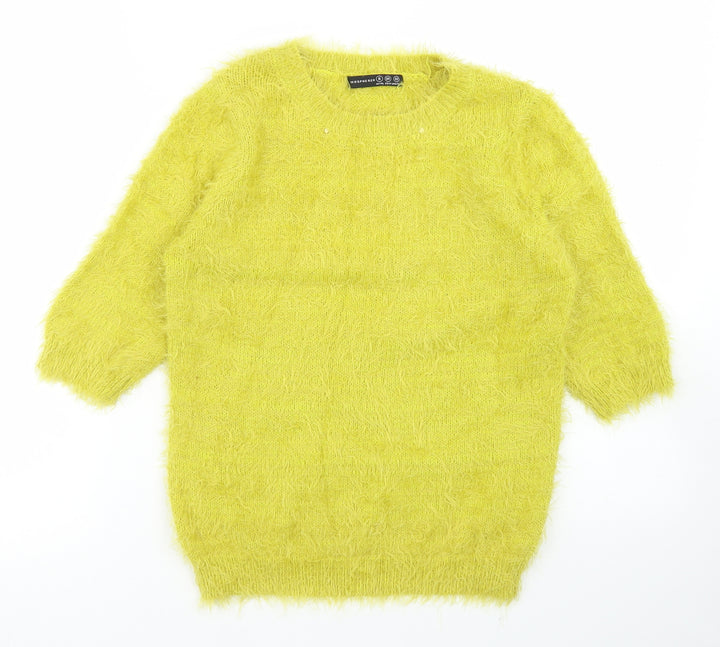 Atmosphere Womens Green Crew Neck  Nylon Pullover Jumper Size 6