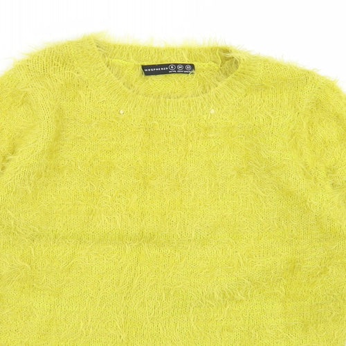 Atmosphere Womens Green Crew Neck  Nylon Pullover Jumper Size 6
