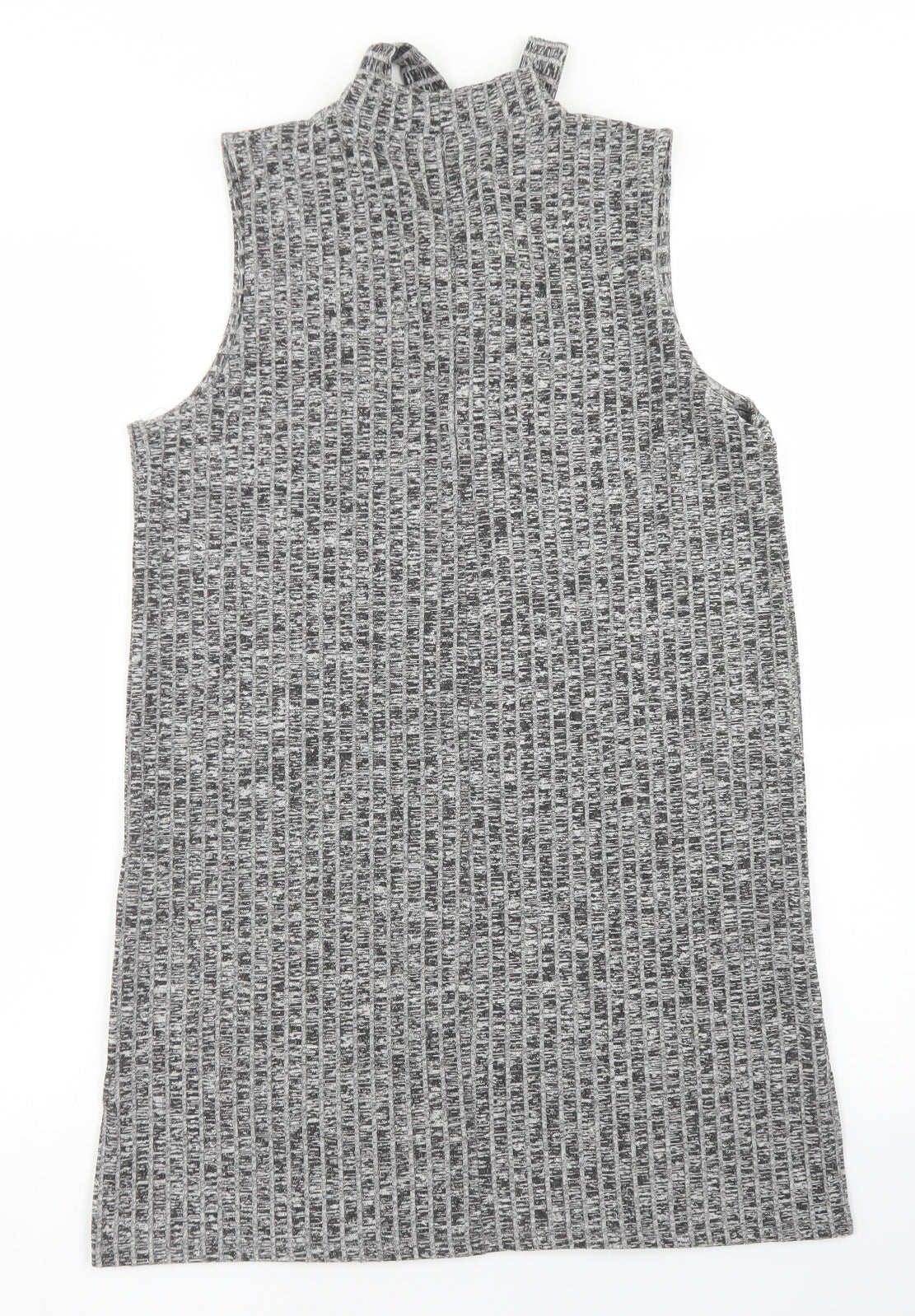 Papaya Womens Grey  Viscose A-Line  Size 12  V-Neck  - Tie Neck