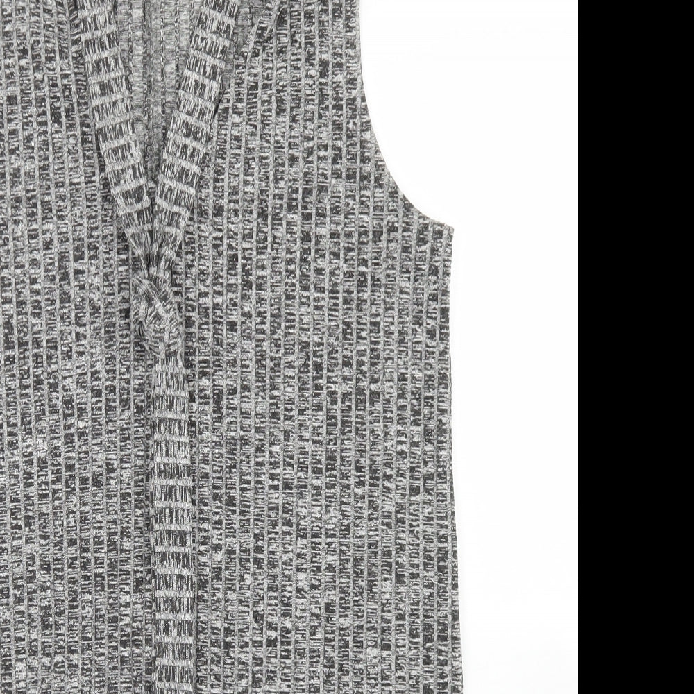 Papaya Womens Grey  Viscose A-Line  Size 12  V-Neck  - Tie Neck