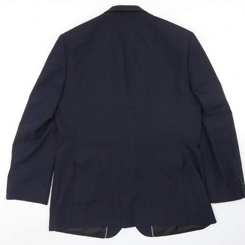 Everyone Mens Blue  Polyester Jacket Blazer Size 44