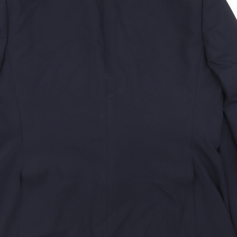 Everyone Mens Blue  Polyester Jacket Blazer Size 44
