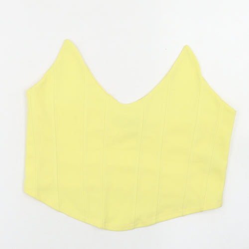 Missguided Womens Yellow  Polyester Cropped Tank Size 14 Sweetheart - Bandeau