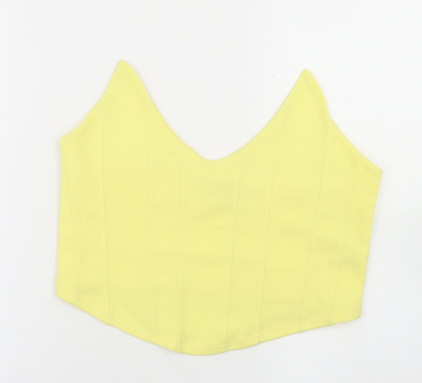 Missguided Womens Yellow  Polyester Cropped Tank Size 14 Sweetheart - Bandeau
