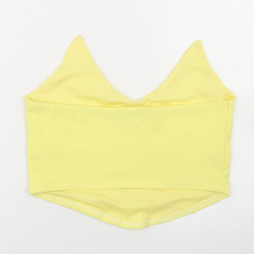 Missguided Womens Yellow  Polyester Cropped Tank Size 14 Sweetheart - Bandeau