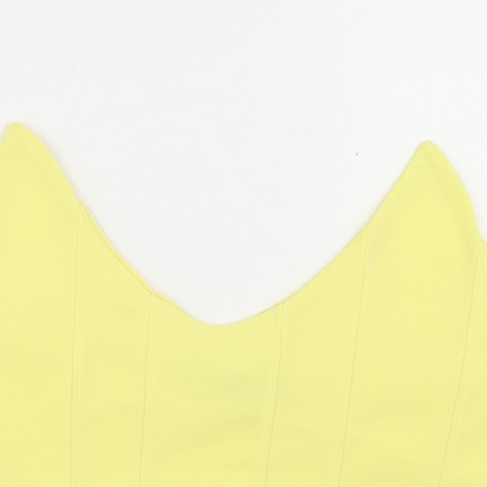 Missguided Womens Yellow  Polyester Cropped Tank Size 14 Sweetheart - Bandeau