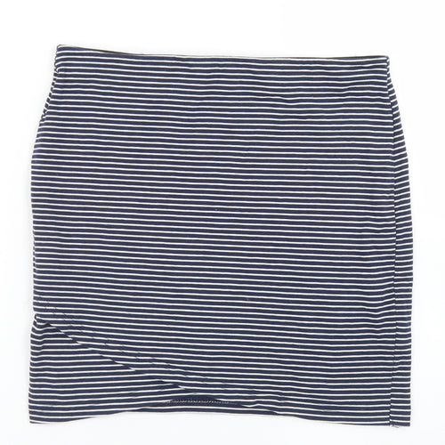 Atmosphere Womens Blue Striped Cotton Straight & Pencil Skirt Size 8