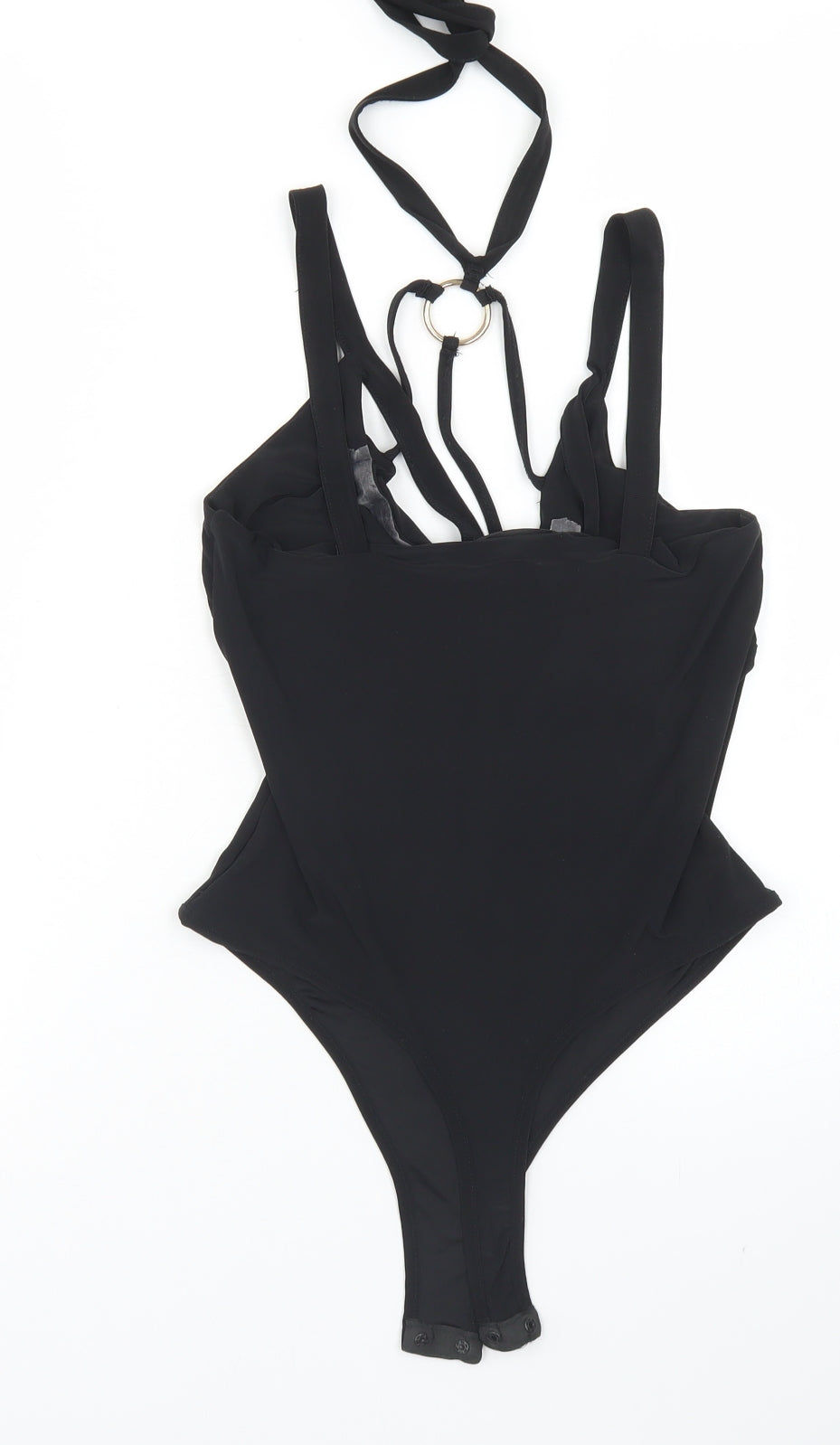 Club L Womens Black  Polyester Bodysuit One-Piece Size 10  Snap
