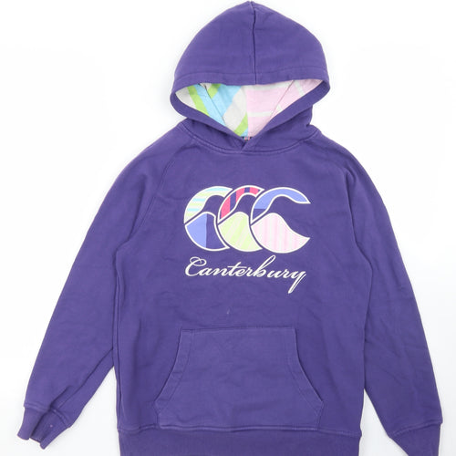 Canterbury Girls Purple  Cotton Pullover Hoodie Size 12 Years