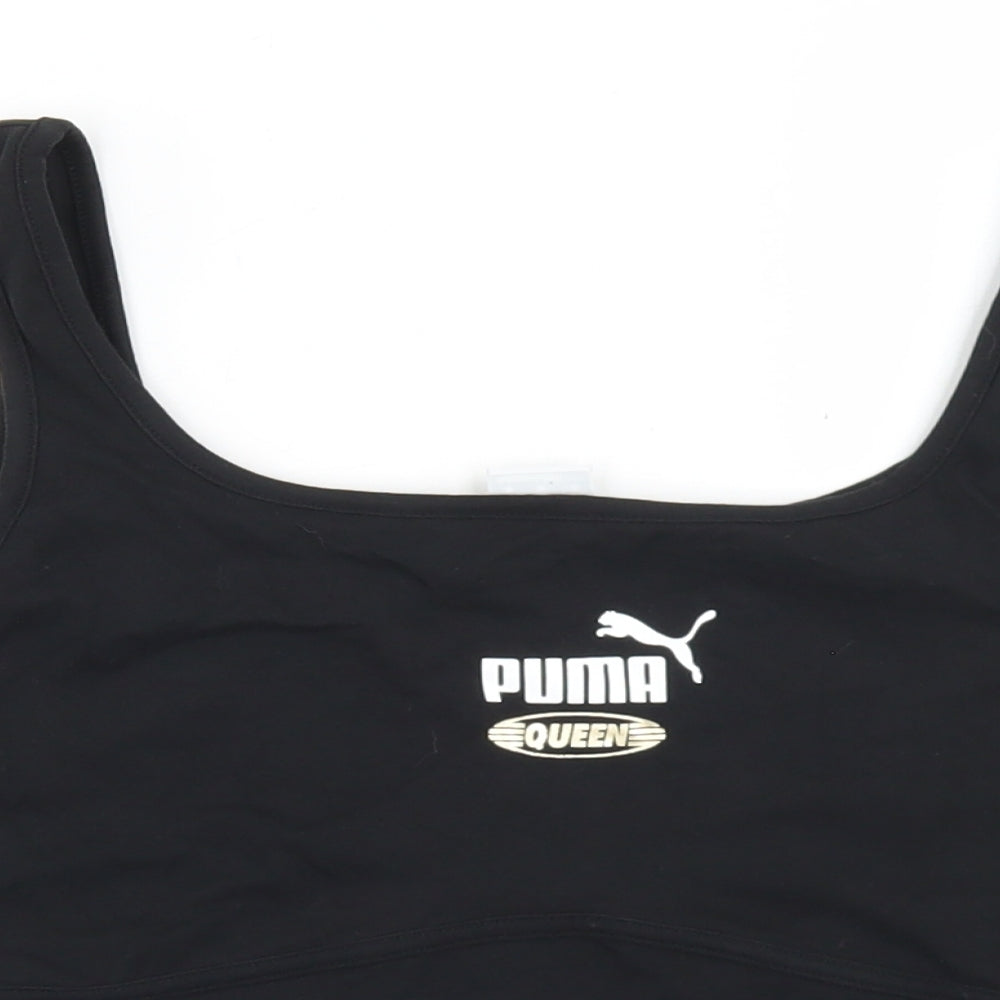 PUMA Womens Black  Cotton Cropped Tank Size 3XL Round Neck