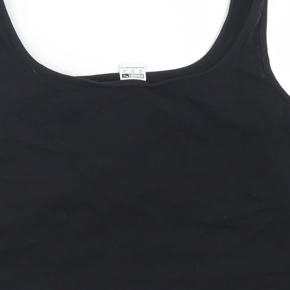 PUMA Womens Black  Cotton Cropped Tank Size 3XL Round Neck