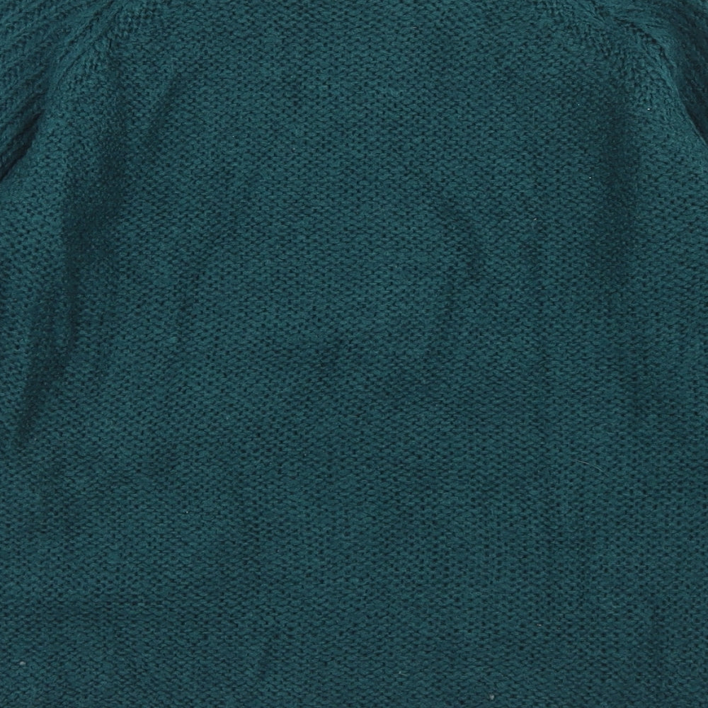 Dorothy Perkins Womens Green Crew Neck  Acrylic Pullover Jumper Size 8