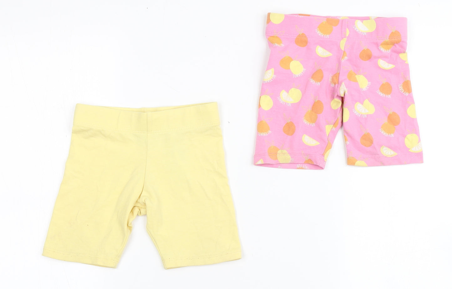 Primark Girls Pink  Cotton Biker Shorts Size 2-3 Years  Regular  - Summer Fun