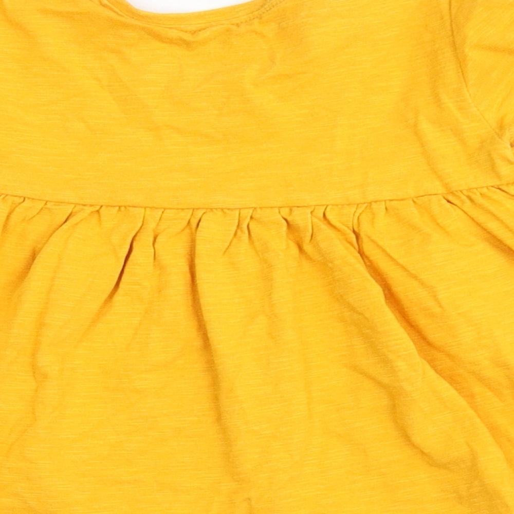 NEXT Girls Yellow  100% Cotton A-Line  Size 12-18 Months  Round Neck