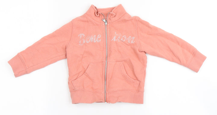 United Colors of Benetton Boys Pink Gilet Jacket Size 12-18 Months Zip