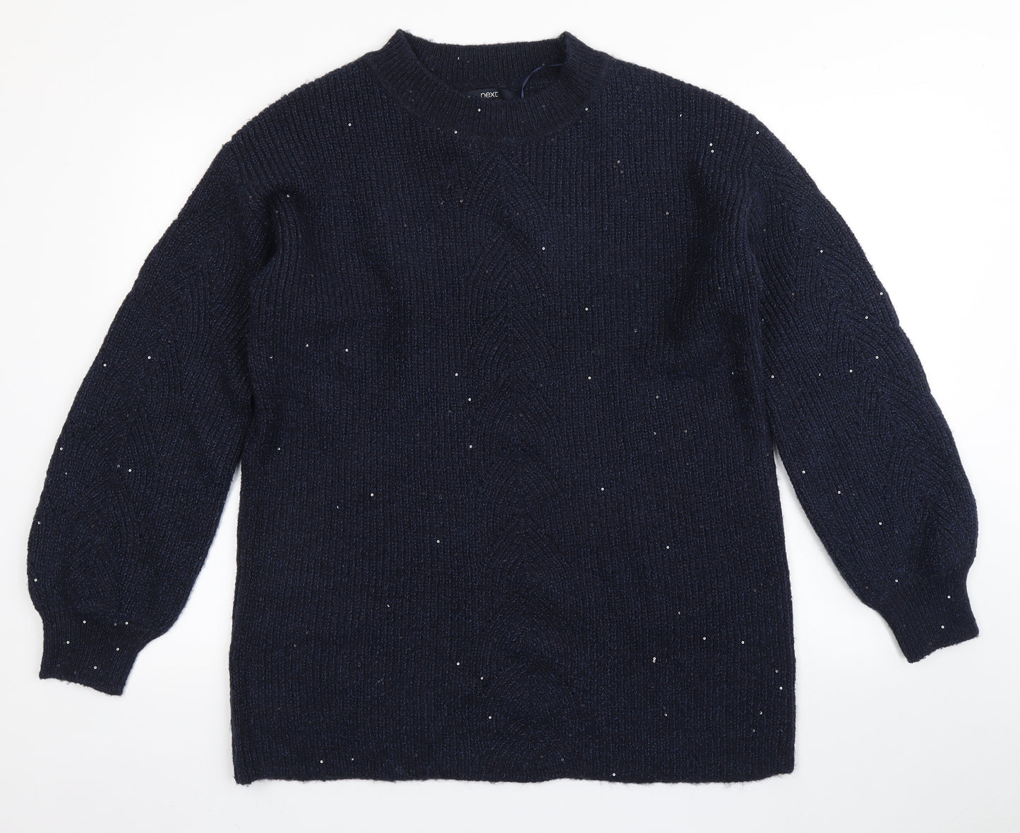 NEXT Womens Blue Round Neck  Acrylic Pullover Jumper Size M