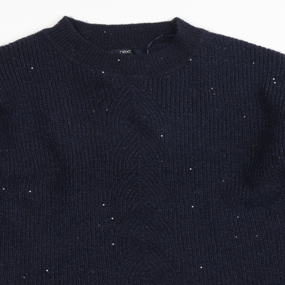 NEXT Womens Blue Round Neck  Acrylic Pullover Jumper Size M