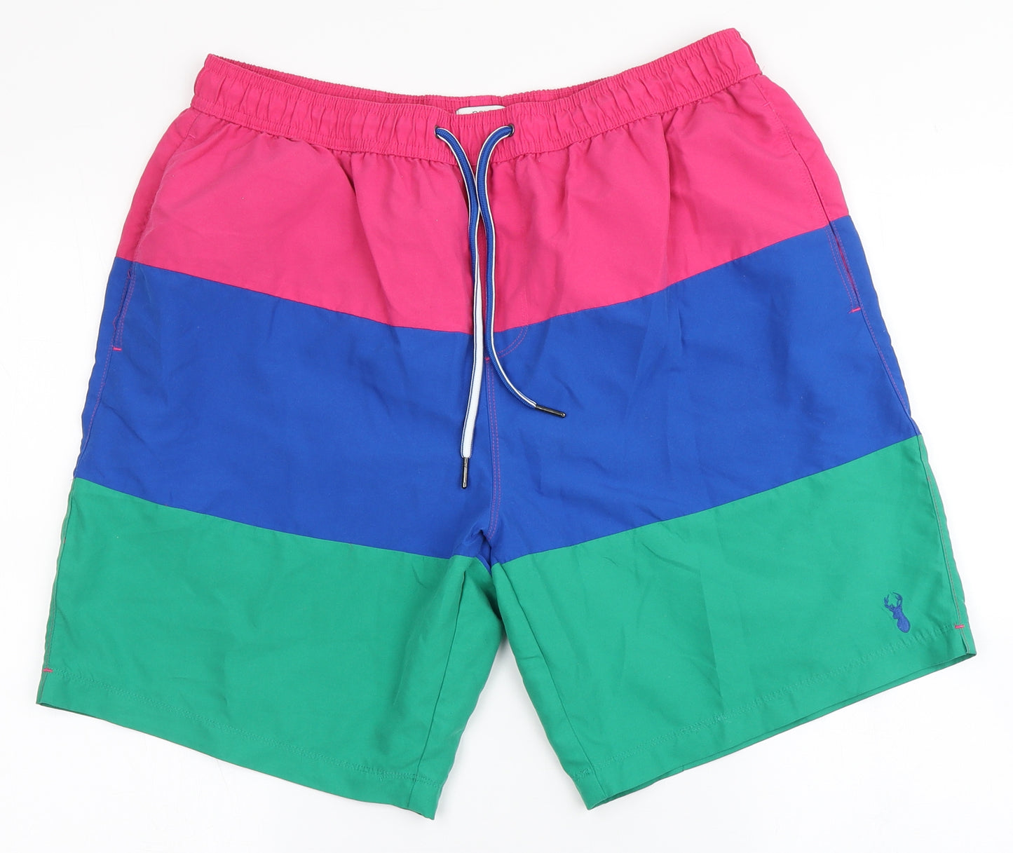 NEXT Mens Multicoloured Colourblock Polyester Athletic Shorts Size L  Regular Drawstring
