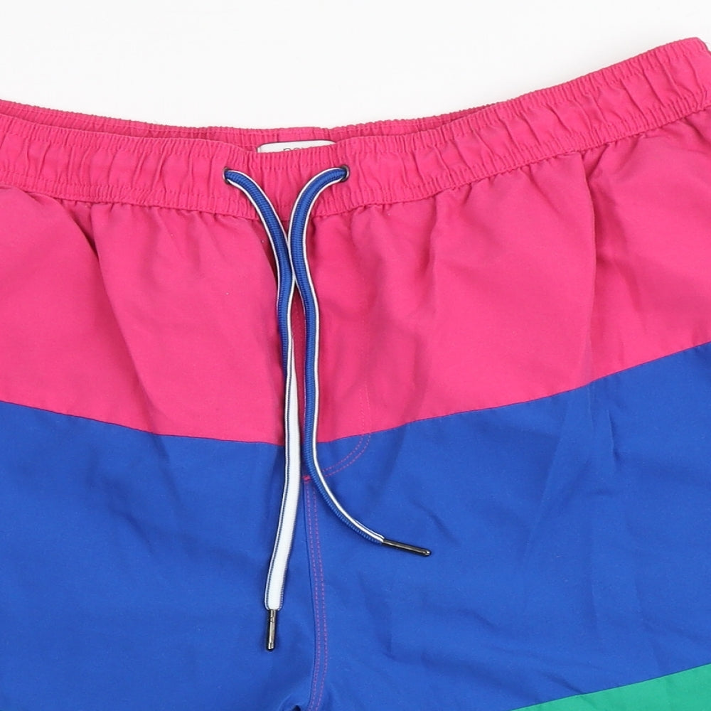 NEXT Mens Multicoloured Colourblock Polyester Athletic Shorts Size L  Regular Drawstring