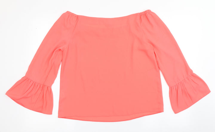 Atmosphere Womens Pink  Polyester Basic Blouse Size 10 Off the Shoulder