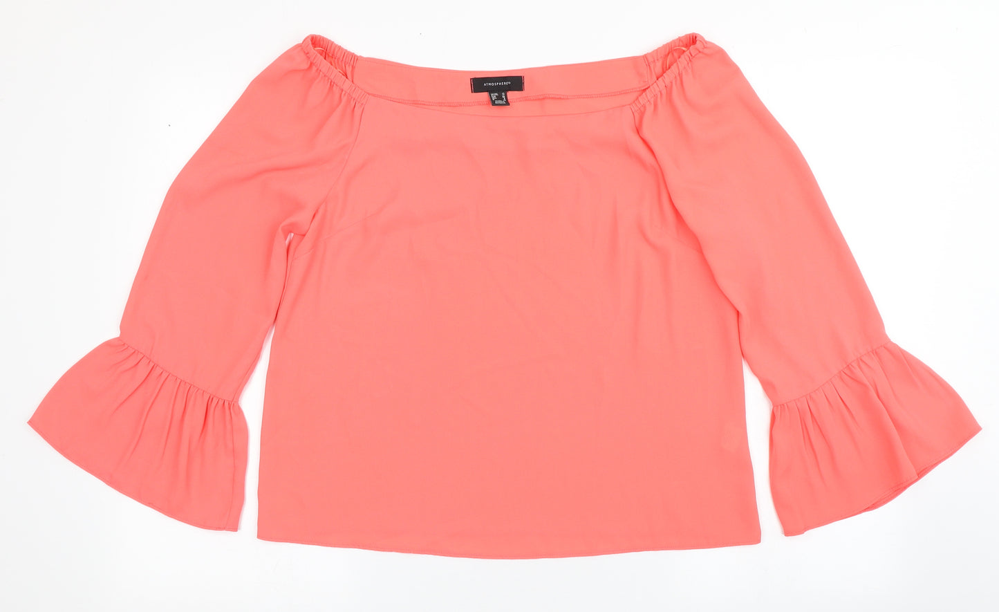 Atmosphere Womens Pink  Polyester Basic Blouse Size 10 Off the Shoulder