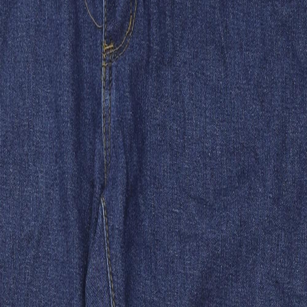 Boohoo Womens Blue  Cotton Skinny Jeans Size 10 L29 in Regular Button - Maternity