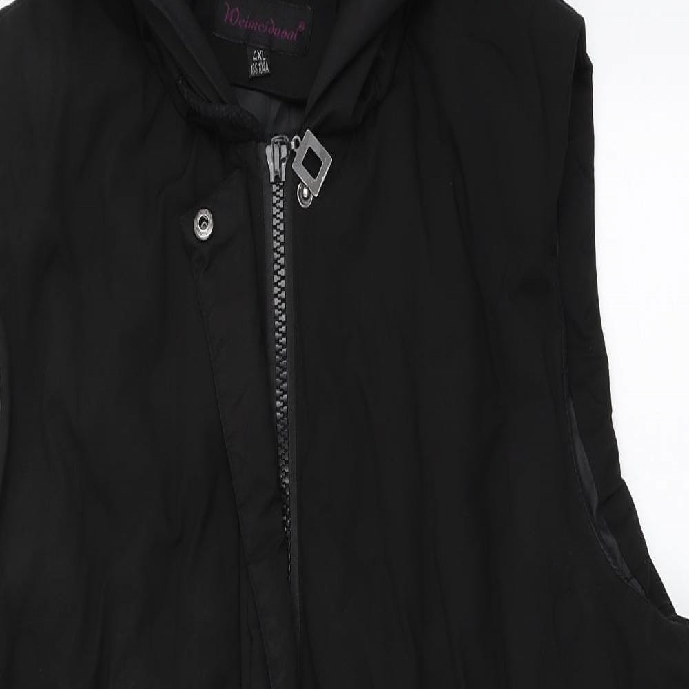 Weimeiduoai Womens Black   Gilet Coat Size 4XL  Zip