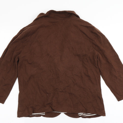 Monsoon Womens Brown  Cotton Jacket Blazer Size 16