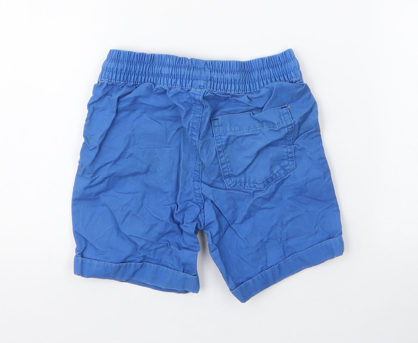 F&F Boys Blue  100% Cotton Cargo Shorts Size 3-4 Years  Regular Drawstring