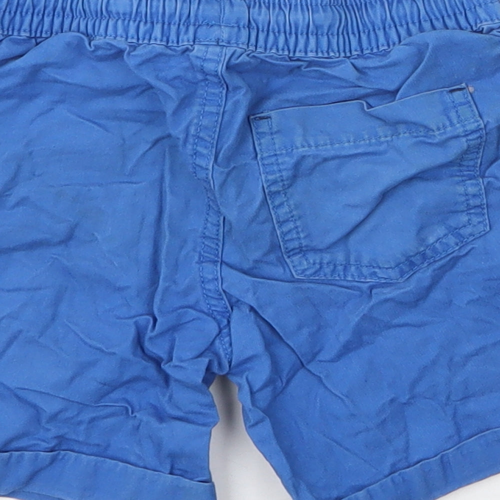 F&F Boys Blue  100% Cotton Cargo Shorts Size 3-4 Years  Regular Drawstring