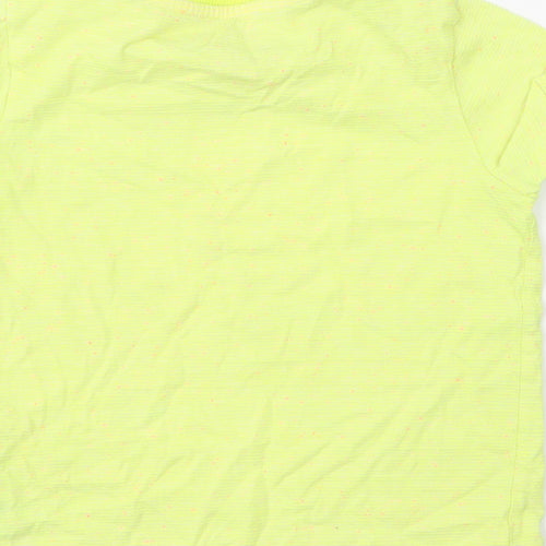 F&F Boys Yellow Striped Cotton Jersey T-Shirt Size 3-4 Years Round Neck Pullover