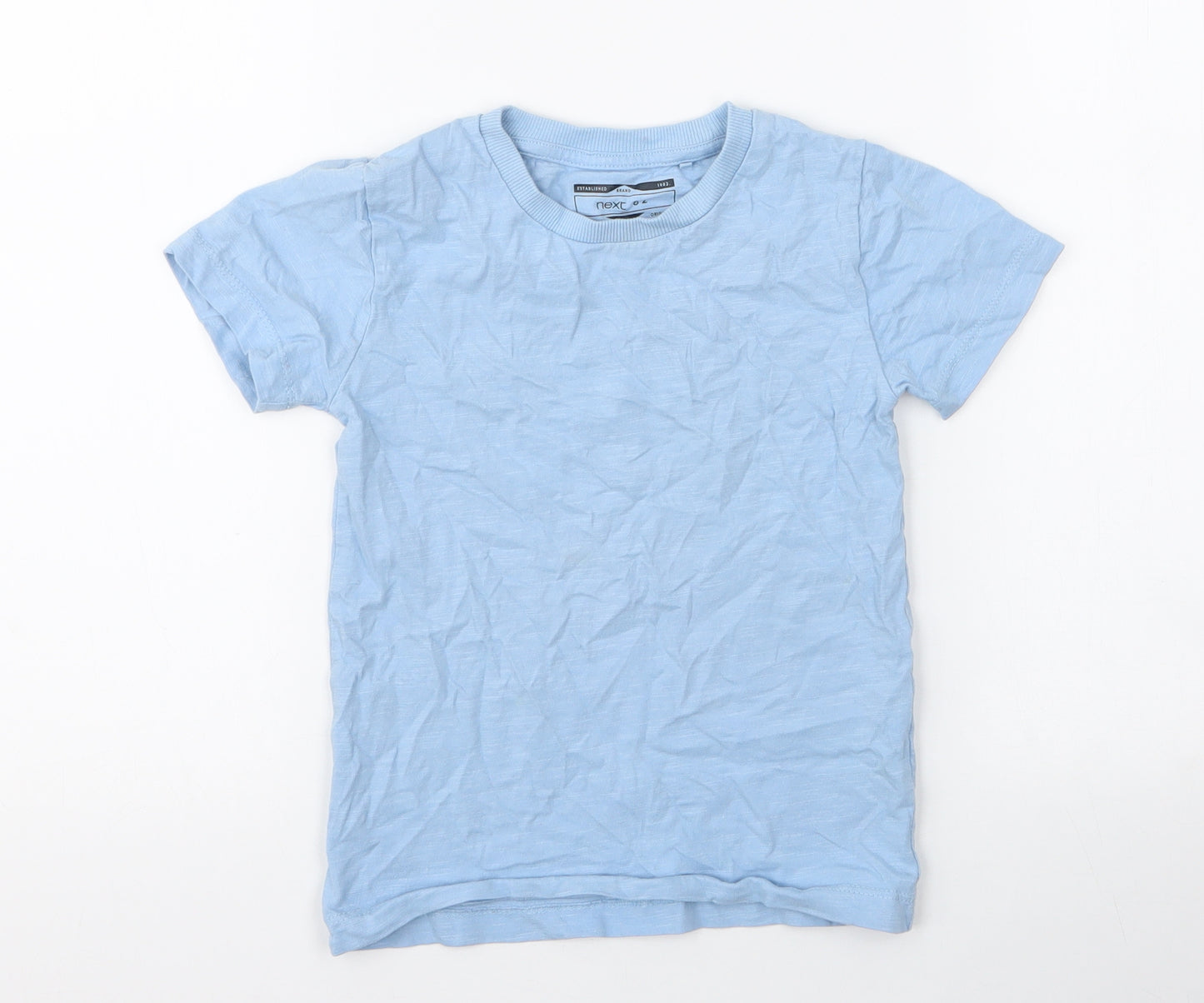 NEXT Boys Blue  100% Cotton Jersey T-Shirt Size 3-4 Years Round Neck Pullover