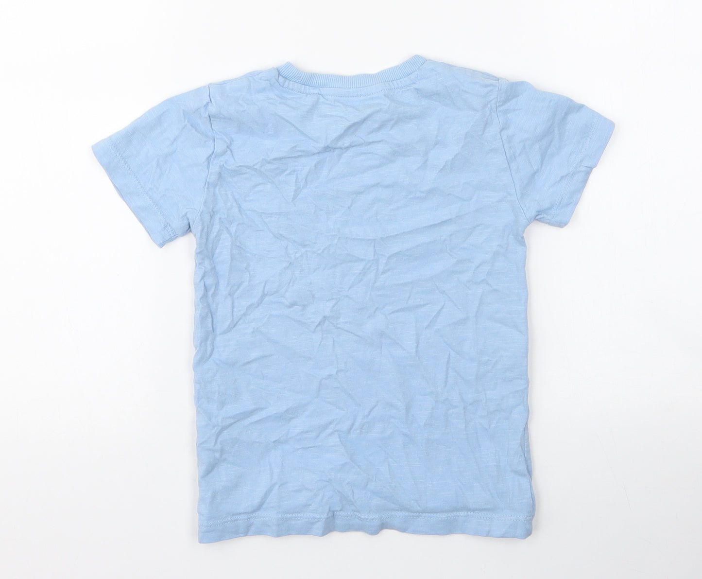 NEXT Boys Blue  100% Cotton Jersey T-Shirt Size 3-4 Years Round Neck Pullover