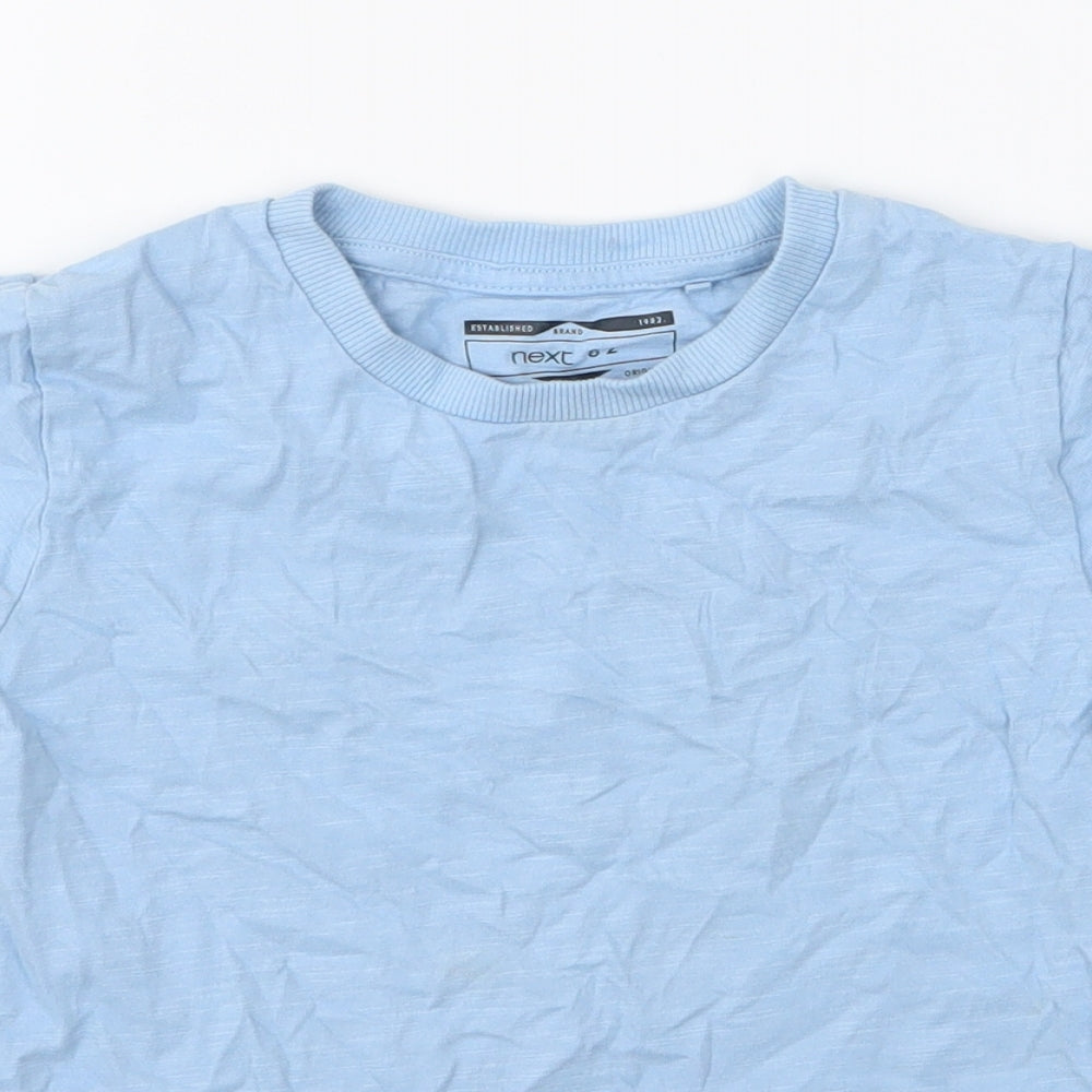 NEXT Boys Blue  100% Cotton Jersey T-Shirt Size 3-4 Years Round Neck Pullover
