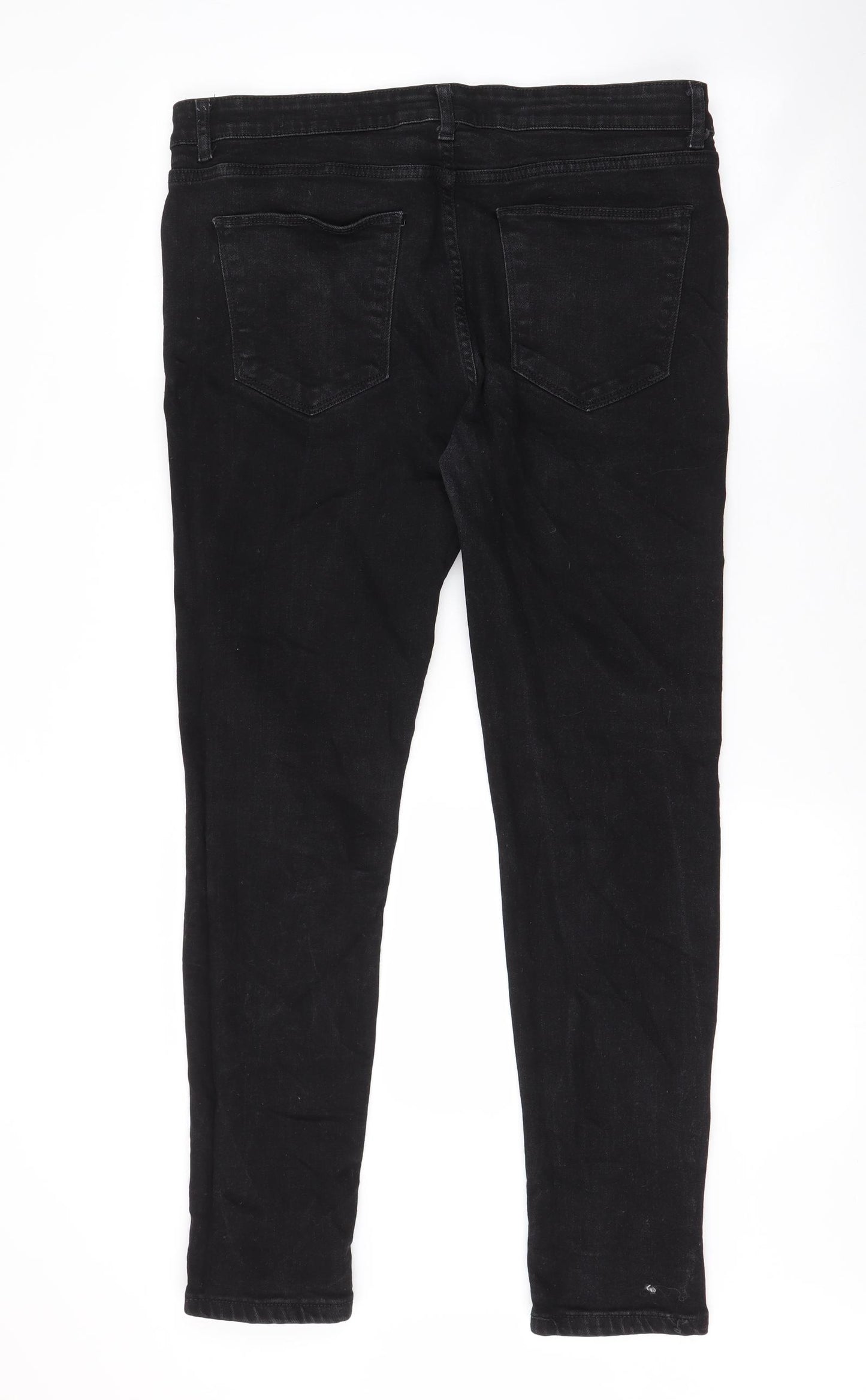 V By Very Mens Black  Cotton Skinny Jeans Size 36 in L29 in Slim Zip
