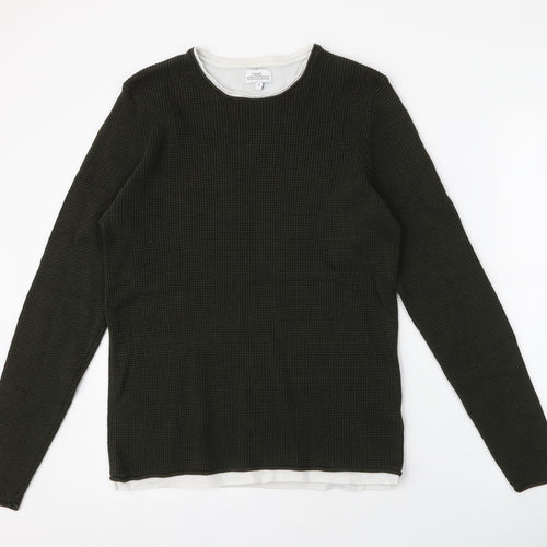 NEXT Mens Green Round Neck  Acrylic Pullover Jumper Size M