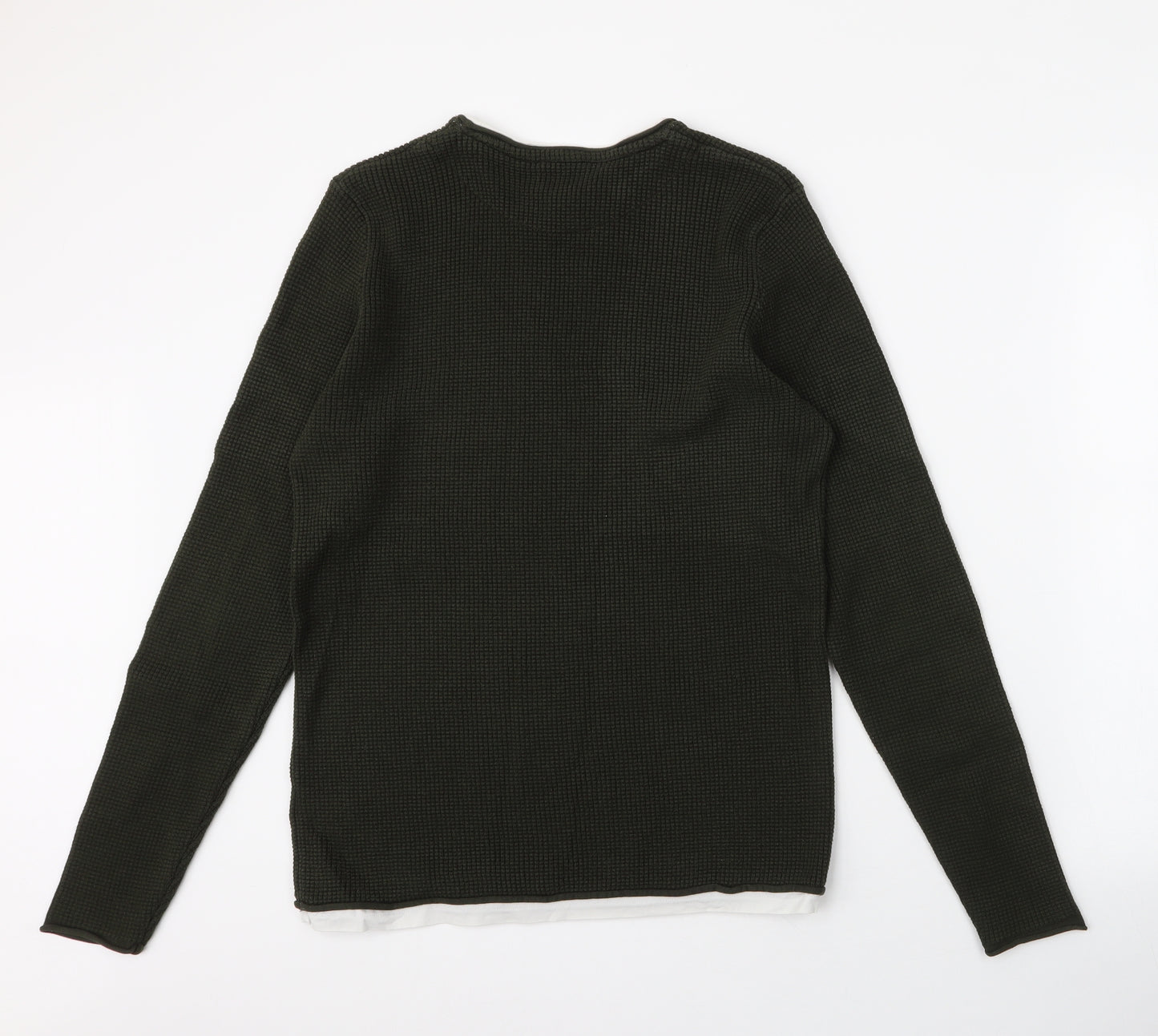 NEXT Mens Green Round Neck  Acrylic Pullover Jumper Size M