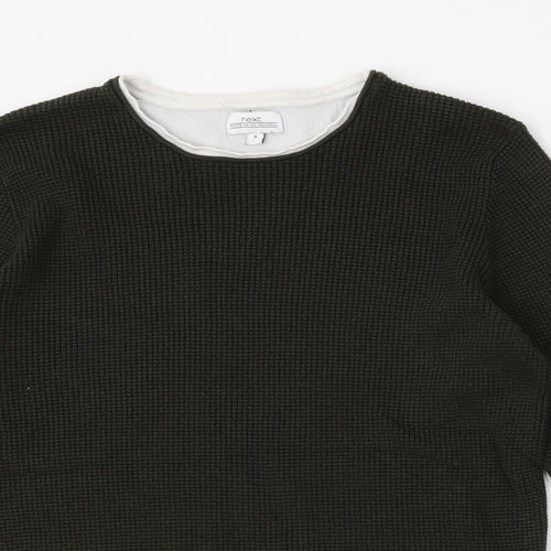 NEXT Mens Green Round Neck  Acrylic Pullover Jumper Size M