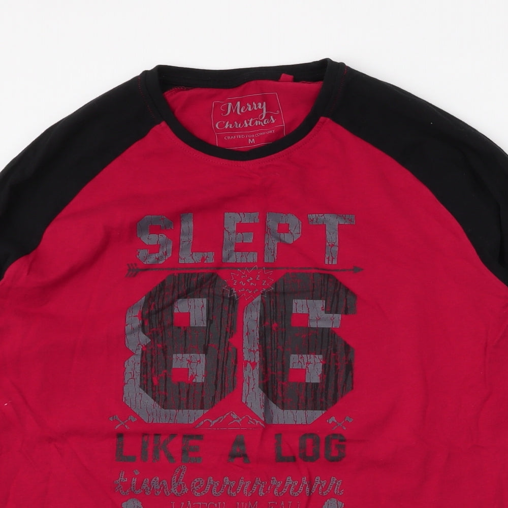Matalan Mens Red  100% Cotton  Pyjama Top Size M  Pullover - slept like a log