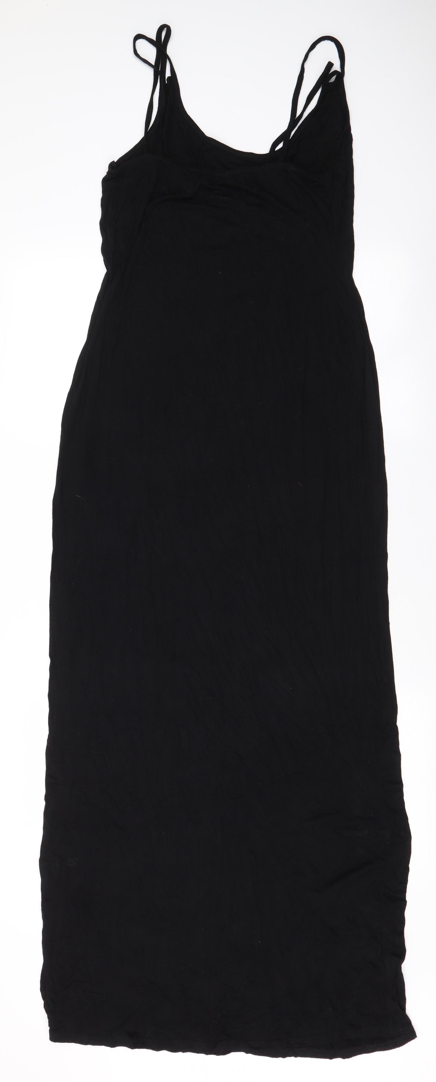 PRETTYLITTLETHING Womens Black  Viscose Maxi  Size 16  Round Neck Pullover