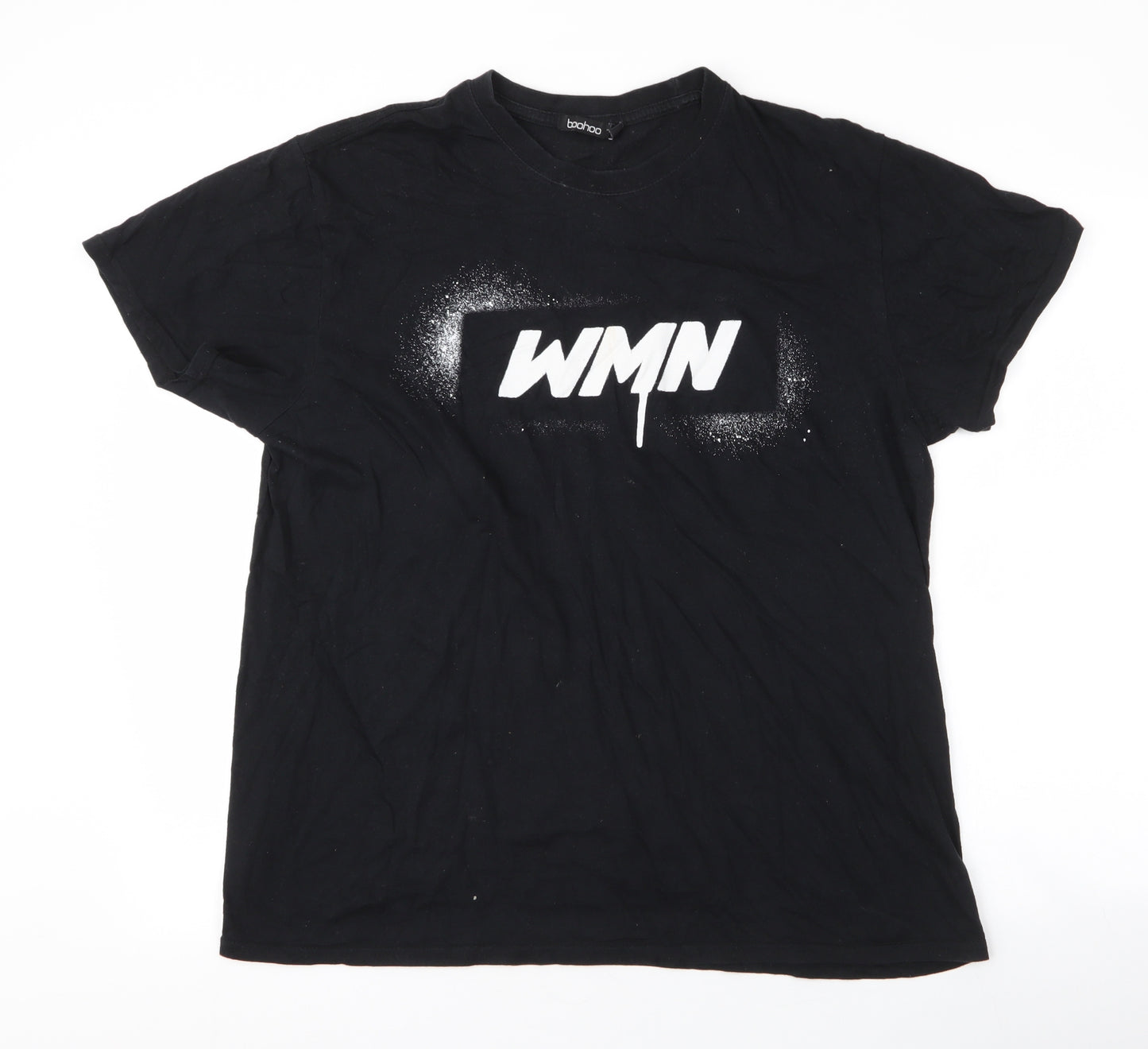boohoo  Womens Black  Polyester Jersey T-Shirt Size L Round Neck - WMN , woman