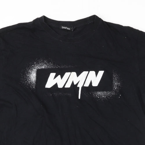 boohoo  Womens Black  Polyester Jersey T-Shirt Size L Round Neck - WMN , woman