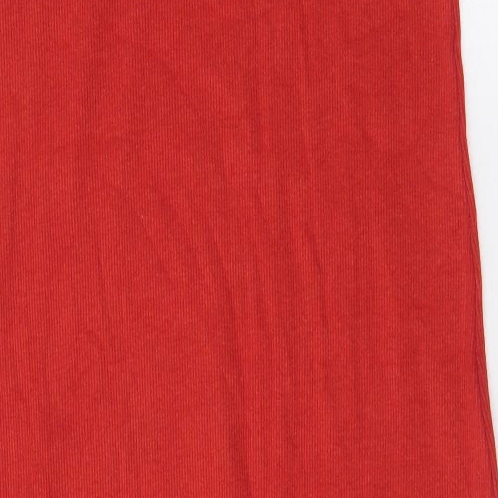 New Look Womens Orange  Cotton Bodycon  Size 14  Square Neck Pullover