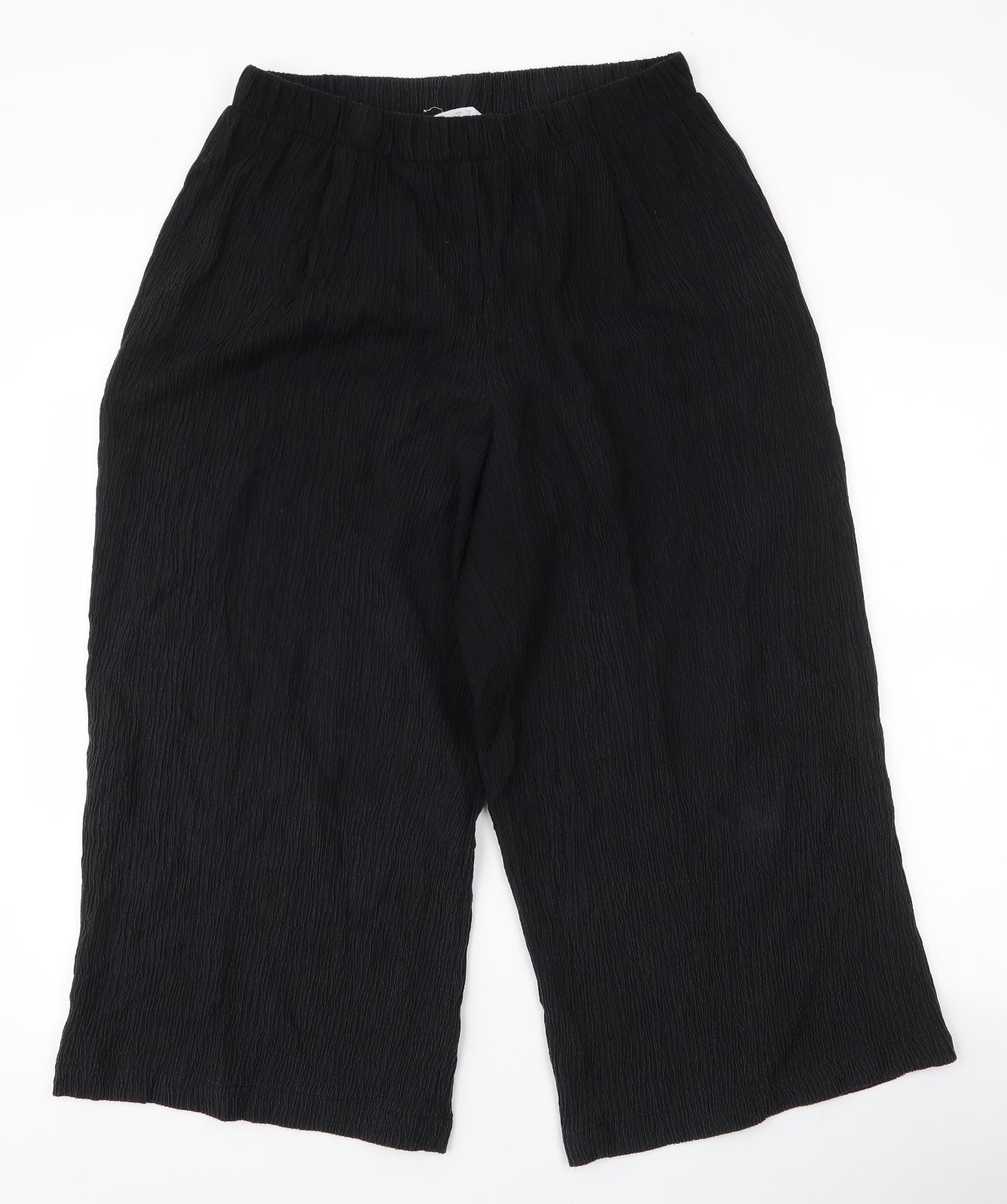 Primark Womens Black  Lyocell Cropped Trousers Size 14 L23 in Regular  - Culotte
