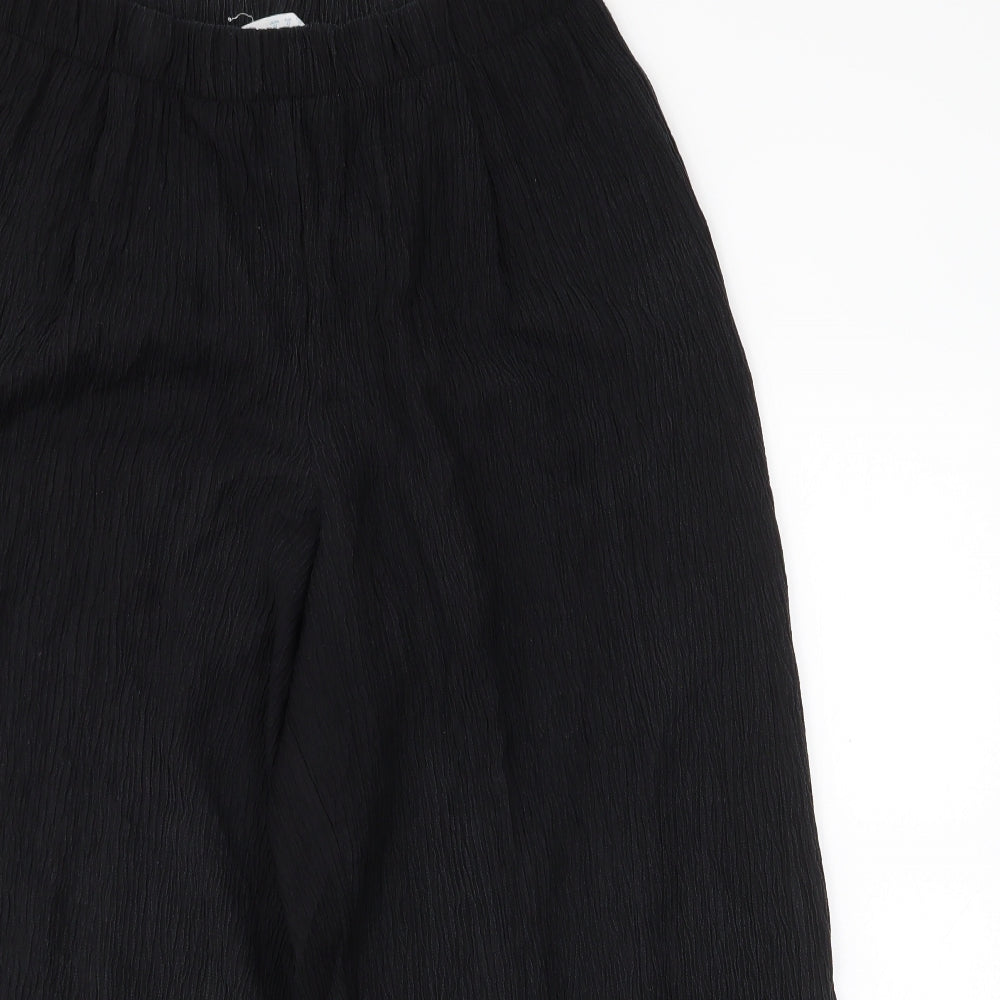 Primark Womens Black  Lyocell Cropped Trousers Size 14 L23 in Regular  - Culotte
